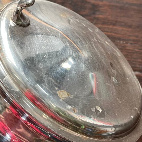 Silent Butler Crumber Hinged Wood Handle Vtg Taunton Silversmith Plated Prop - Picture 10 of 12